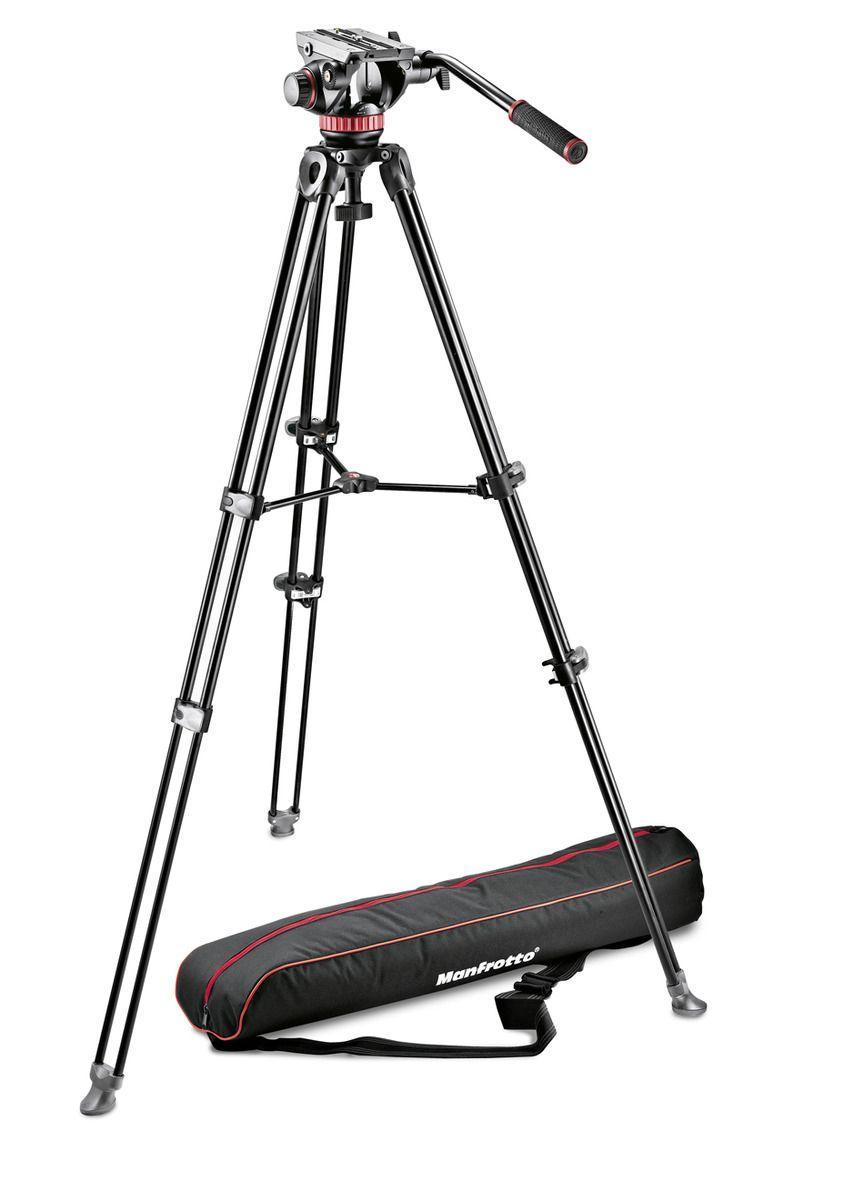 ترايبود مع رأس 502 ألمنيوم أسود مانفروتو Manfrotto MVK502AM-1 Professional Fluid Video System/Aluminum/Telescopic Twin Leg