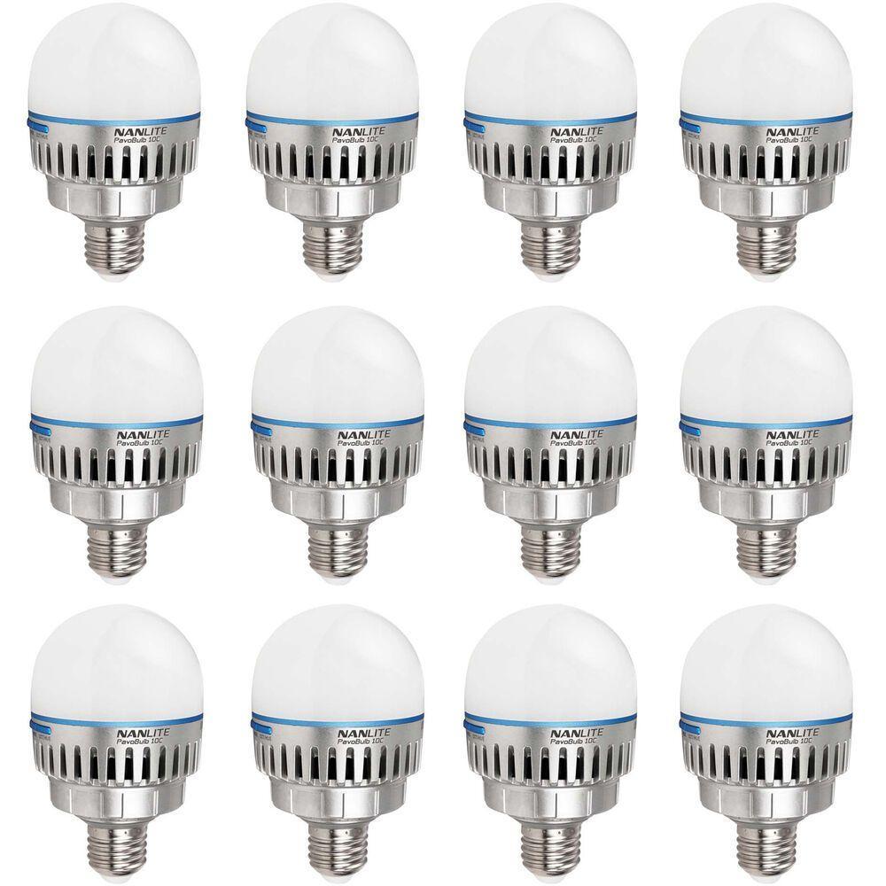 مجموعة لمبة ليد لإضاءة التصوير 12 قطعة نان لايت NANLITE PavoBulb 10C RGBWW LED Bulb