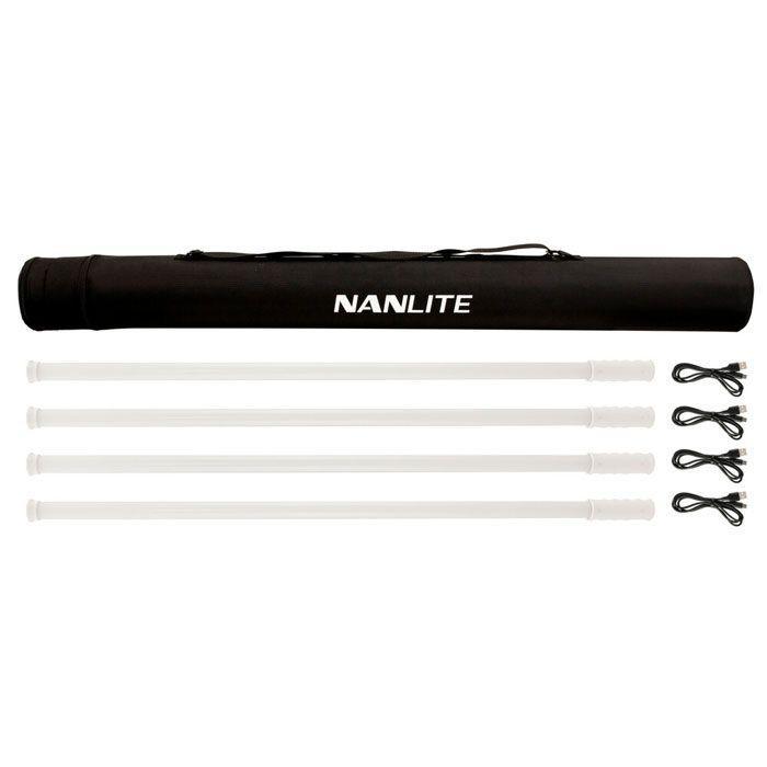 إضاءة استديو بافو تيوب 4 مصابيح نان لايت NANLITE PavoTube T8-7X 4Kit RGBWW LED Pixel Tube