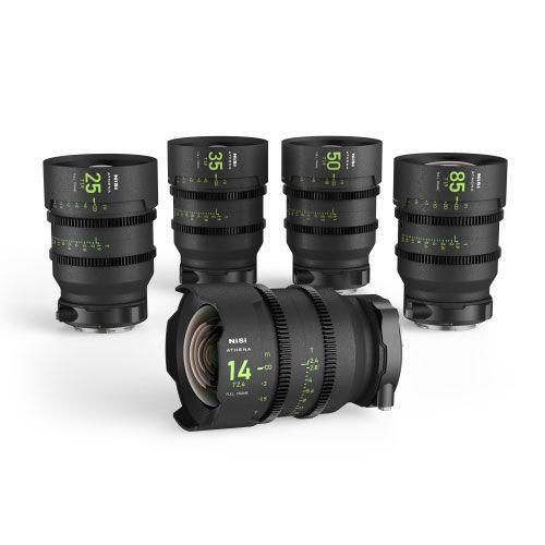 مجموعة عدسات كميرة 14-25-35-50-85 مم من نيسي اثينا NISI ATHENA PRIME SET E-Mount 14/T2.4 - 25/T1.9 - 35/T1.9 - 50/T1.9 - 85/T1.9