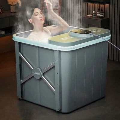 حوض استحمام قابل للطي حمام بخار أوتوماتيكي Volcano Bath Tub Automatic Heating Steam Bath