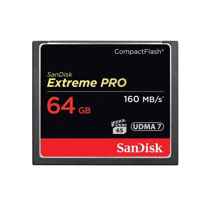 ميموري كارد 64 جيجا بايت سرعة قراءة 160 ميجا بايت في الثانية سان ديسك SanDisk 64GB Extreme Pro CompactFlash Memory Card