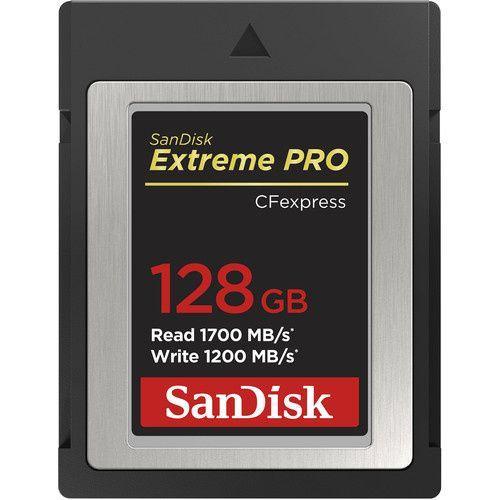 بطاقة ذاكرة 128 جيجا بايت سرعة قراءة 1700 ميجا بايت في الثانية سان ديسك SanDisk CFexpress Extreme PRO 128GB Card Type B