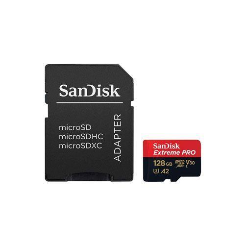 بطاقة ذاكرة 128 جيجا بايت مايكرو سرعة قراءة 200 ميجا بايت في الثانية سان ديسك SanDisk Extreme Pro microSD UHS I Card 128GB - SW1hZ2U6MTk1MzQ3OA==