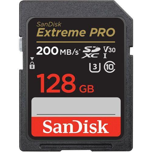 بطاقة ذاكرة 128 جيجا بايت سرعة قراءة 200 ميجا بايت في الثانية سان ديسك SanDisk SDXC Card Extreme Pro - SW1hZ2U6MTk1MzI1Mw==