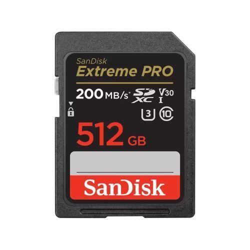 بطاقة ذاكرة 512 جيجا بايت سرعة قراءة 200 وكتابة 140 ميجا بايت في الثانية سان ديسك SanDisk SDXC Card Extreme Pro