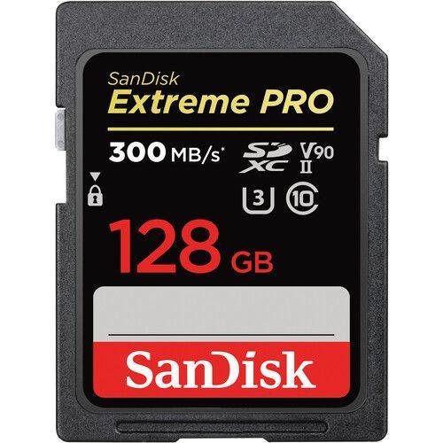 بطاقة ذاكرة 128 جيجا بايت سرعة قراءة 300 ميجا بايت في الثانية سان ديسك SanDisk SDXC Extreme PRO