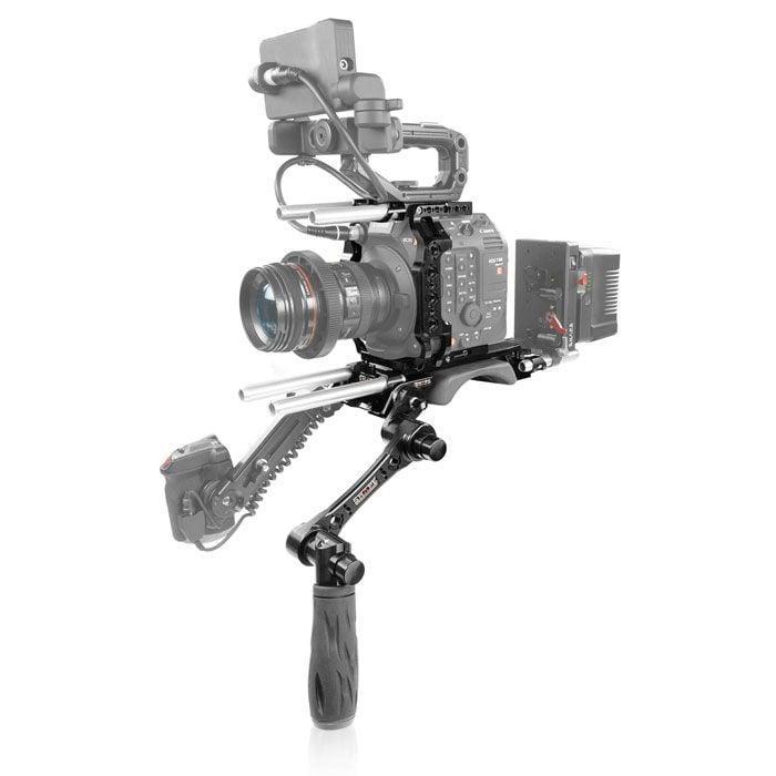 قفص كاميرا متوافق مع كاميرا كانون C500 Mark II مع لوحة كتف ونظام قضيب 15 مم شيب Shape Canon C500 Mark II Camera Cage and Baseplate with Handle