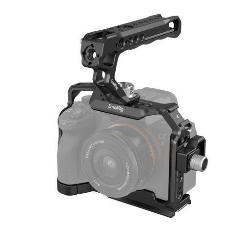 قفص كاميرا مع مشبك كابل HDMI ومقبض علوي متوافق مع كاميرا سوني الفا 7 IV / 7S III سمول رينج SmallRig Basic Kit for Sony Alpha 7 IV/Alpha 7S III