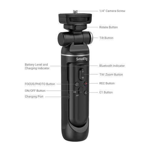 مقبض تصوير قابل للتمديد مع جهاز تحكم عن بعد سمول رينج SmallRig SR-RG1 Wireless Shooting Gripمقبض تصوير قابل للتمديد مع جهاز تحكم عن بعد سمول رينج SmallRig SR-RG1 Wireless Shooting Grip - SW1hZ2U6MTk0OTQzMA==