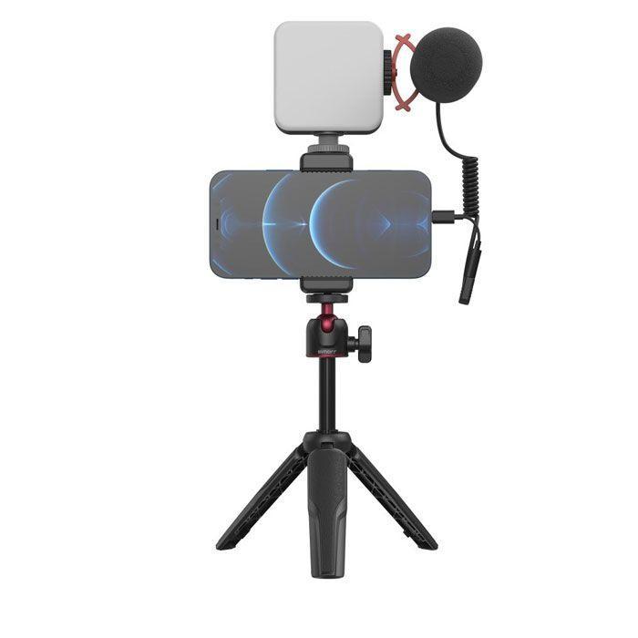 ستاند جوال للتصوير مع ميكروفون ومصباح LED سمول رينج SmallRig simorr Vigor VK-50 Vlog Kit