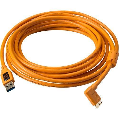 Tether Tools USB 3.0 Type-A Male to Micro-USB Right-Angle Male Cable (15', Orange) - SW1hZ2U6MTk1MTAwMQ==