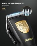 مجموعة حلاقة للرجال جلاكر 2 ماكينه حلاقه شعر راس واللحية مع رؤوس متعددة Glaker Professional Cordless Hair Clippers Kit
