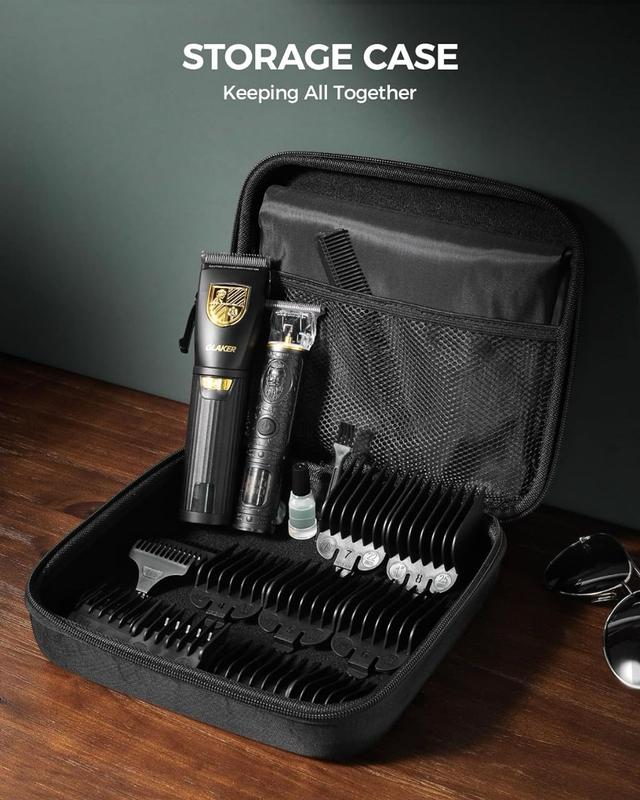 مجموعة حلاقة للرجال جلاكر 2 ماكينه حلاقه شعر راس واللحية مع رؤوس متعددة Glaker Professional Cordless Hair Clippers Kit