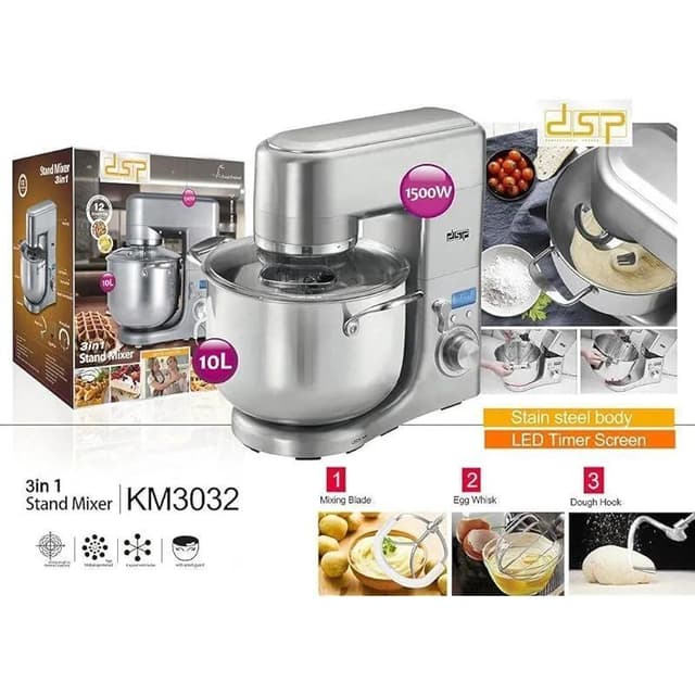 عجانة 10 لتر كهربائية دي اس بي 1500 واط Dsp Professional Stand Mixer