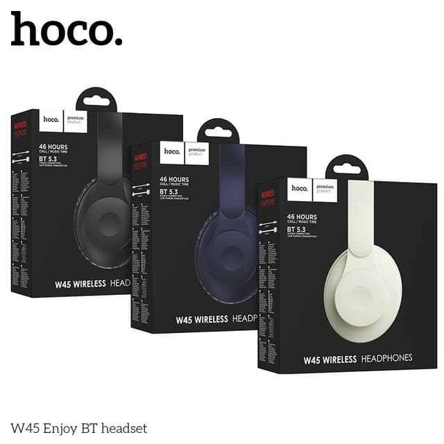سماعه بلوتوث هوكو 400 مللي أمبير Hoco W45 Wireless Bluetooth Headphone