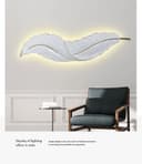 ديكور جدار غرف نوم اضاءة حائط على شكل ريشة Luxury Bedroom Feather Decorative Wall Lamp