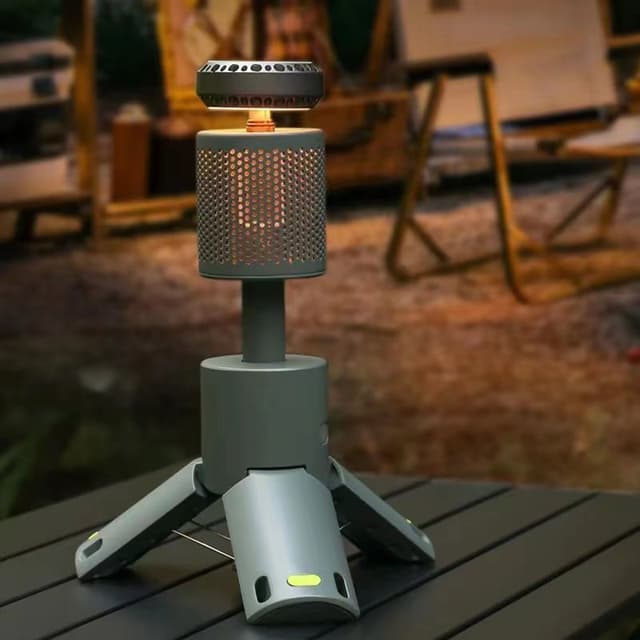كشاف ليد خارجي وباور بنك مدمج 10000 مللي أمبير Portable Telescopic Tripod Camping Light
