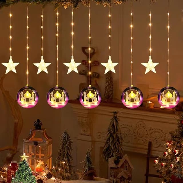 زينة رمضان للبيت على شكل مسجد مع إضاءة 5 متر Toby's Mosque Design Ramadan Light Decoration
