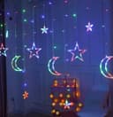 زينة رمضان للبيت هلال رمضان مع إضاءة ار جي بي 5 متر Toby's Ramadan Curtain Moon Star Decorative Lights