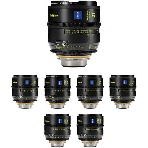 مجموعة عدسات كاميرا برايم (21 و25 و29 و35 و50 و85 و100) ملم مع تدريجات بالقدم ومتوافقة مع حامل PL زيس ZEISS Supreme Prime Radiance 7 Lens Kit