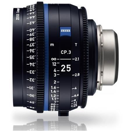 عدسة كاميرا برايم 25 ملم الجيل الثالث متوافقة مع حامل PL زيس Zeiss CP.3 T2.1 Compact Prime Lens