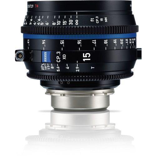 عدسة كاميرا برايم 15 ملم مزودة بمنفذ نقل البيانات متوافقة مع حامل PL زيس Zeiss CP.3 XD T2.9 Compact Prime Lens