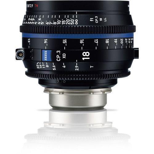 عدسة كاميرا برايم 18 ملم مزودة بمنفذ نقل البيانات متوافقة مع حامل PL زيس Zeiss CP.3 XD T2.9 Compact Prime Lens