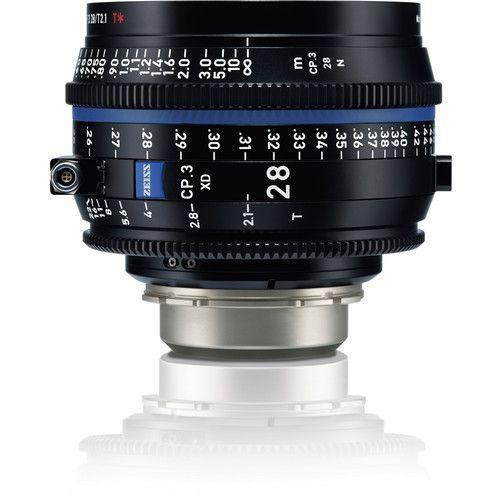 عدسة كاميرا برايم متوافقة مع حامل PL مع تقنية نقل البيانات 28 ملم زيس Zeiss CP.3 XD T2.1 Compact Prime Lens