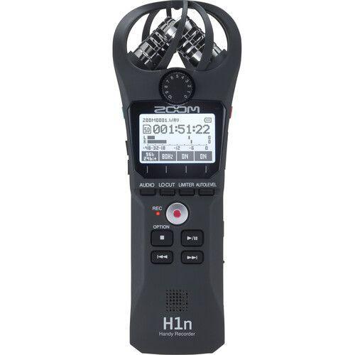 مسجل صوت رقمي محمول مع حقيبة للتخزين أسود زووم Zoom H1n-VP Portable Handy Recorder