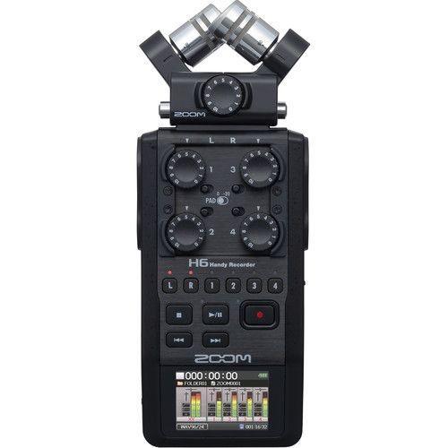 Zoom H6 All Black 6-Input / 6-Track Portable Handy Recorder with Single Mic Capsule (Black) - SW1hZ2U6MTk0MDg1OA==