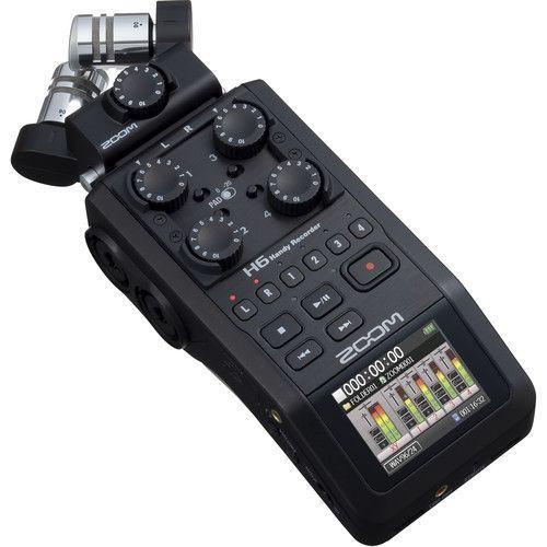 مسجل صوت محمول 6 مسارات زووم Zoom H6 All Black 6-Input / 6-Track Portable Handy Recorder with Single Mic Capsule