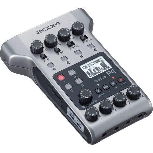مسجل صوت محمول متعدد المسارات زووم Zoom PodTrak P4 Portable Multitrack Podcast Recorder