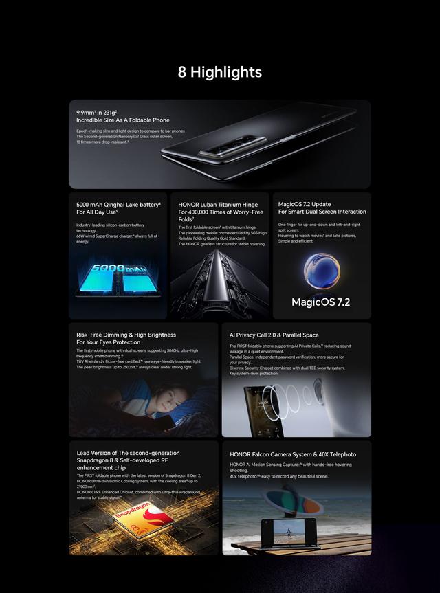 موبايل جوال هونر ماجيك في 2 قابل للطي Honor Magic V2 5G Smartphone