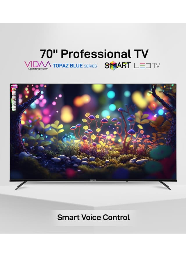 شاشة 70 بوصة سمارت 4K UHD أسود جيباس Geepas 70-Inch Vidaa Professional Tv Smart Voice Control