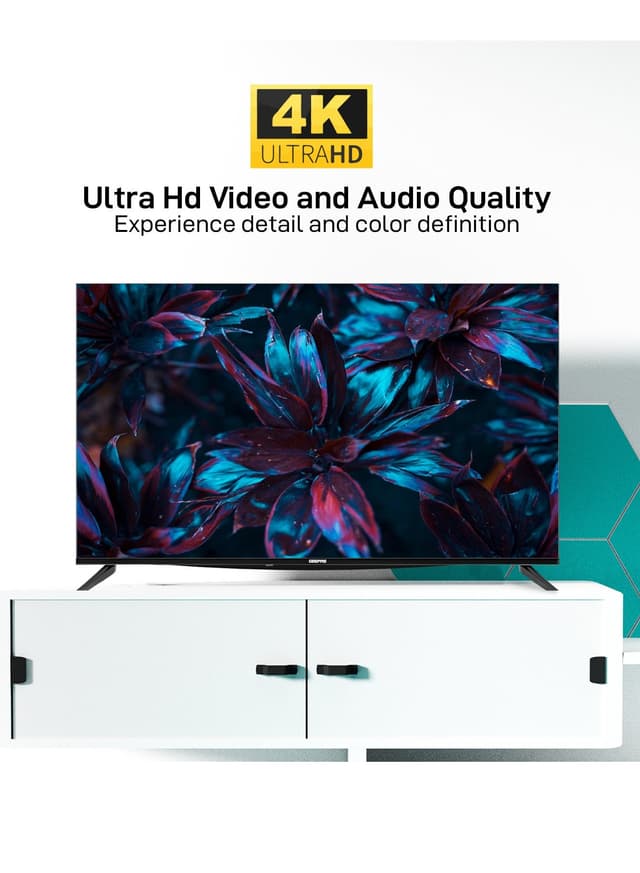 شاشة 50 بوصة 4K UHD مع تلفزيون غوغل جيباس Geepas 50" Google Tv- Dolby Audio, Ultra Hd Led Tv - 452407