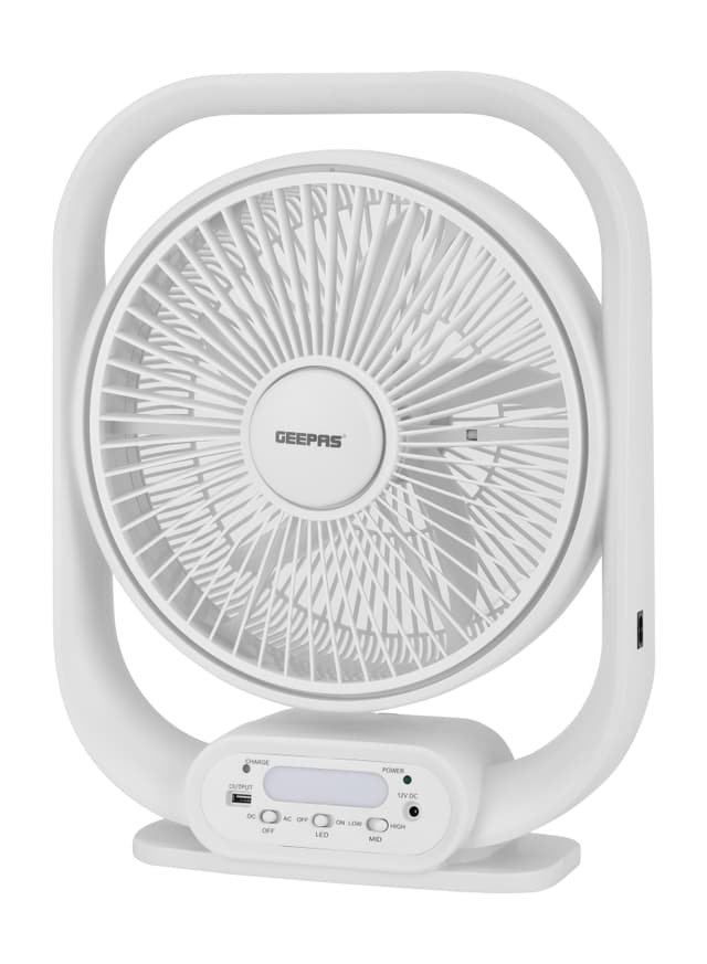 مروحة أرضية 12 انش 5 شفرات 22 واط قابلة لإعادة الشحن جيباس Geepas 12" Rechargeable Table Fan With Powerful Motor