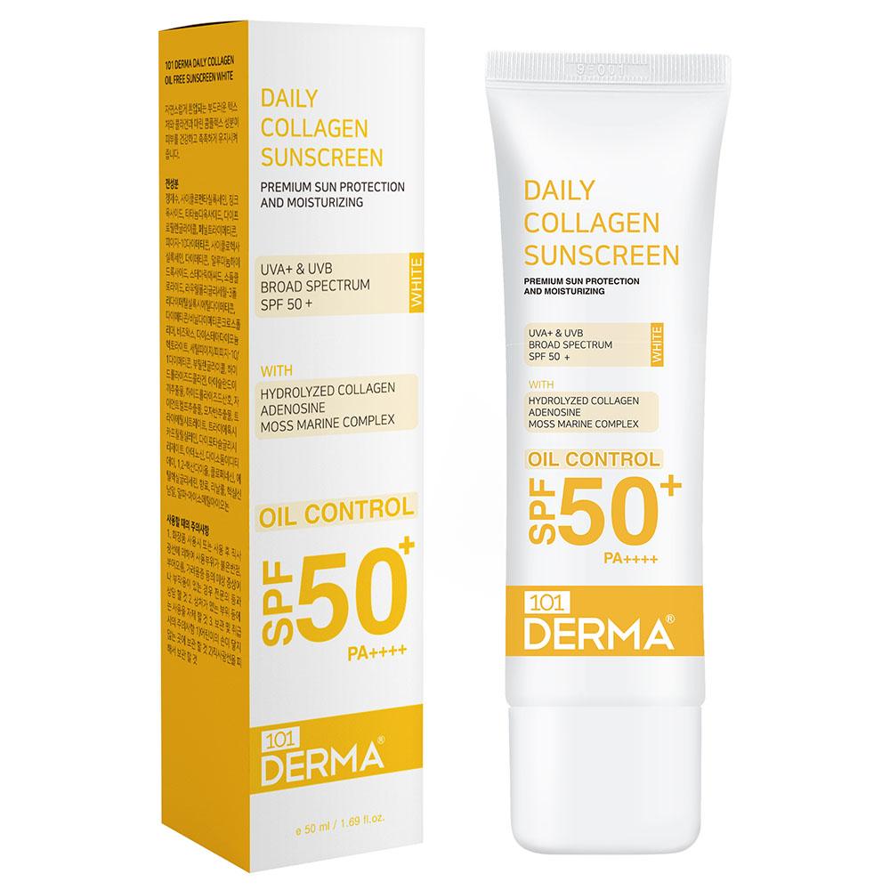 واقي شمسي بسعة 50مل أبيض ديرما101  101Derma - Daily Collagen Oil Free Sunscreen