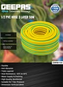 خرطوم ماء 1/2 بوصة 50 متر 3 طبقات أصفر وأخضر جيباس Geepas 1/2 Pvc Hose 50 M 3-Layer Construction With High Flexibility