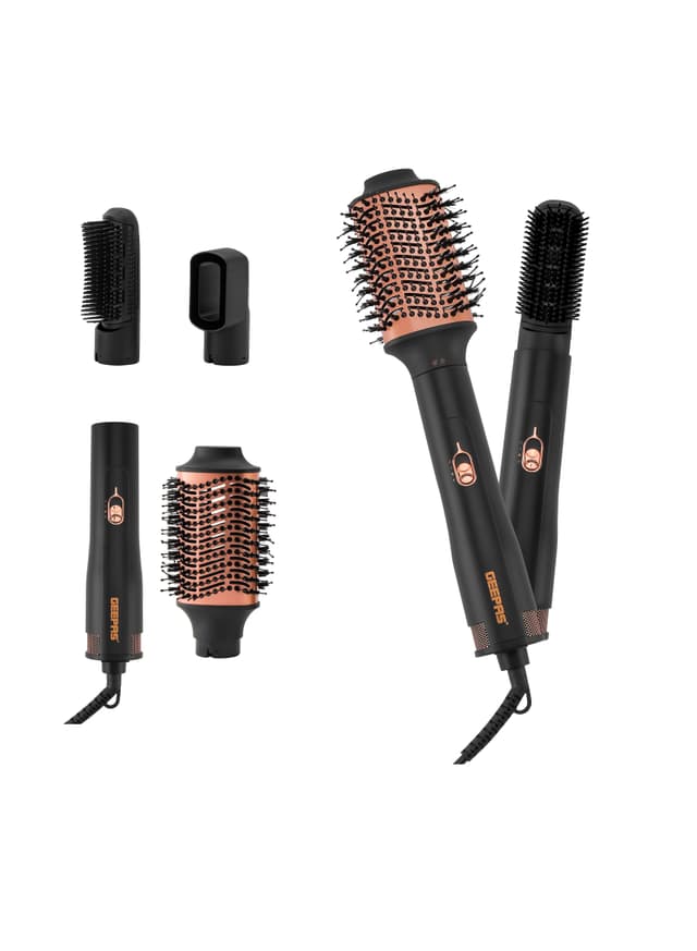 Geepas Hair Styler 4-In-1 3 Speed Cord And Hanging Function Three Interchangeable Heads