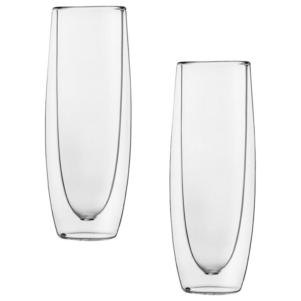 1Chase - Double Wall Juice Drinking Glass 250 ml - Pack of 2