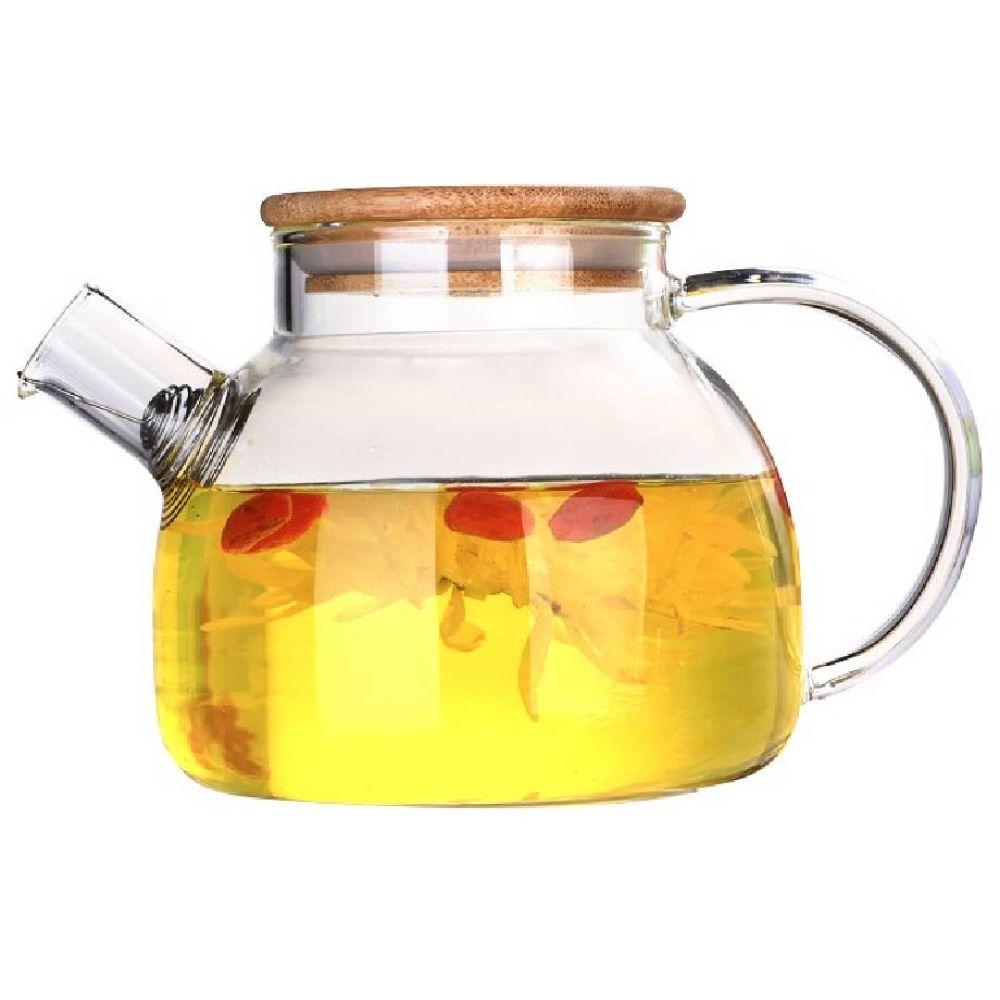 ابريق الشاي بسعة 1000 مل ون تشايس 1Chase - Glass Teapot W/ Bamboo Lid & Removable Infuser