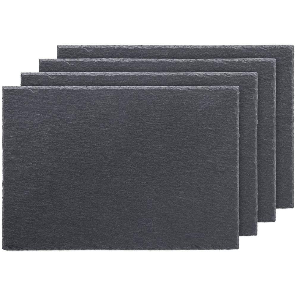 1Chase - Natural Stone Slate Plate 30x20cm - Pack Of 4