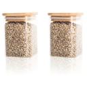 1Chase - Square Storage Jar W/ Bamboo Lid 500ml - Pack Of 2 - SW1hZ2U6MjE4OTE2OQ==