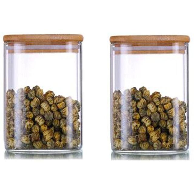 1Chase - Square Storage Jar W/ Bamboo Lid 500ml - Pack Of 2 - SW1hZ2U6MjE4OTE2Nw==