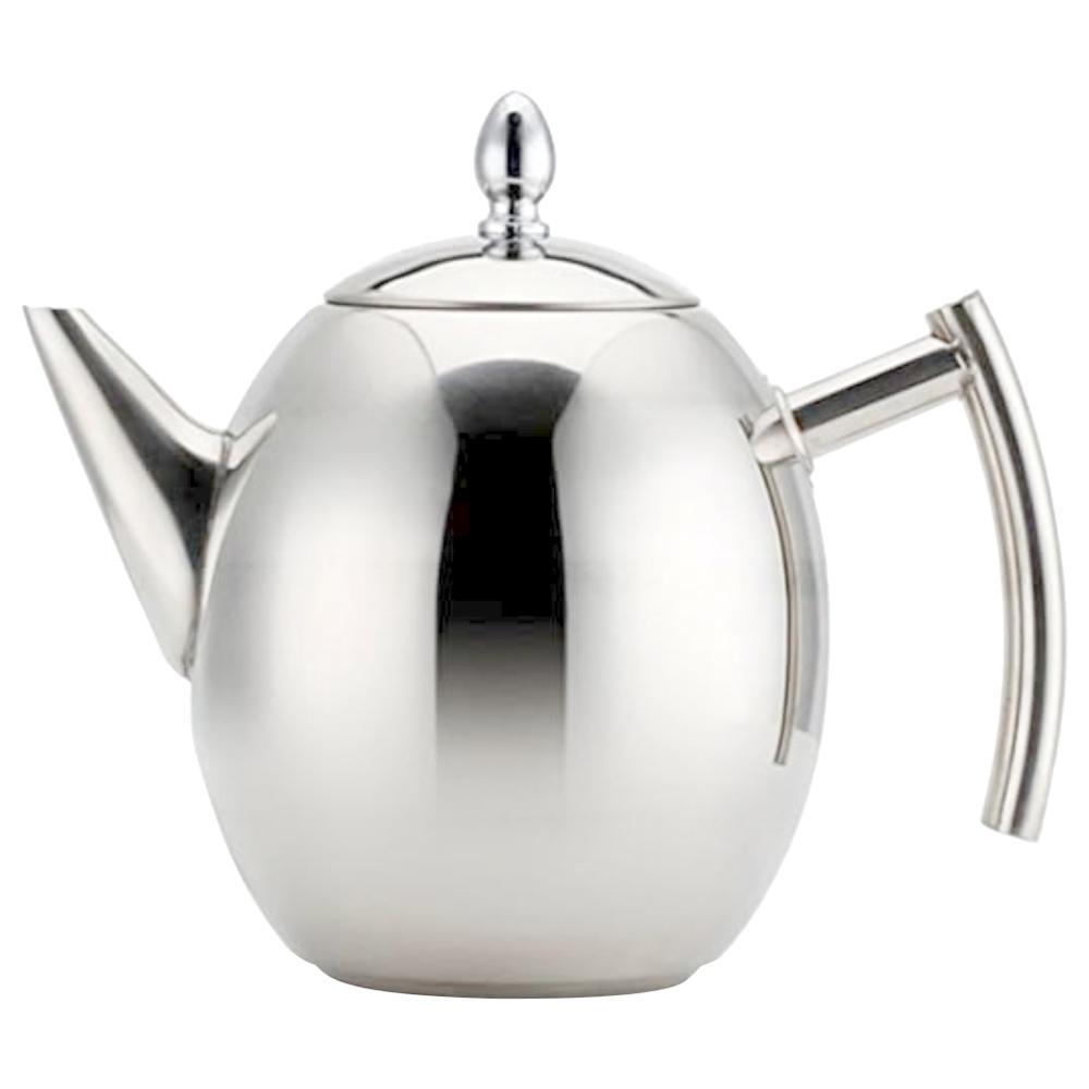 1Chase - Stainless Steel Olive Shape Teapot W/ Filter - 1.5L