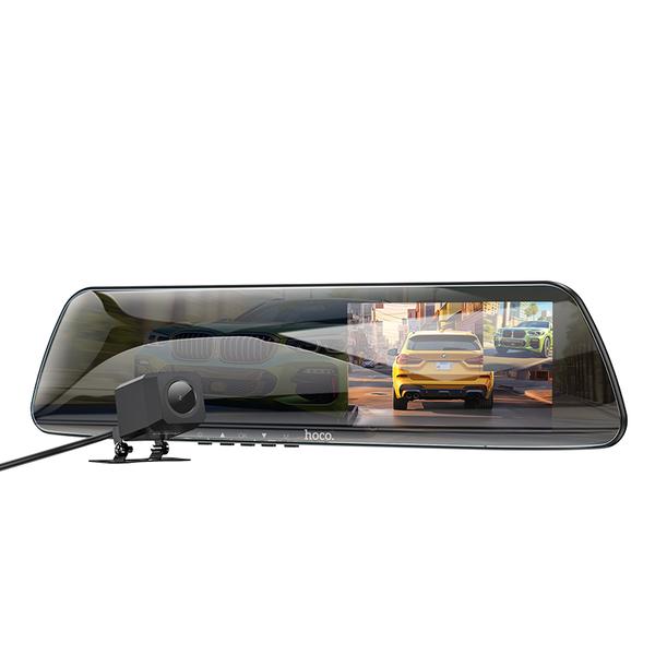 مراية سيارة داش كام للسيارة هوكو أمامية وخلفية 200 مللي أمبير Hoco DV4 4.5-inch Camera Car 2in1 Rearview Mirror Driving