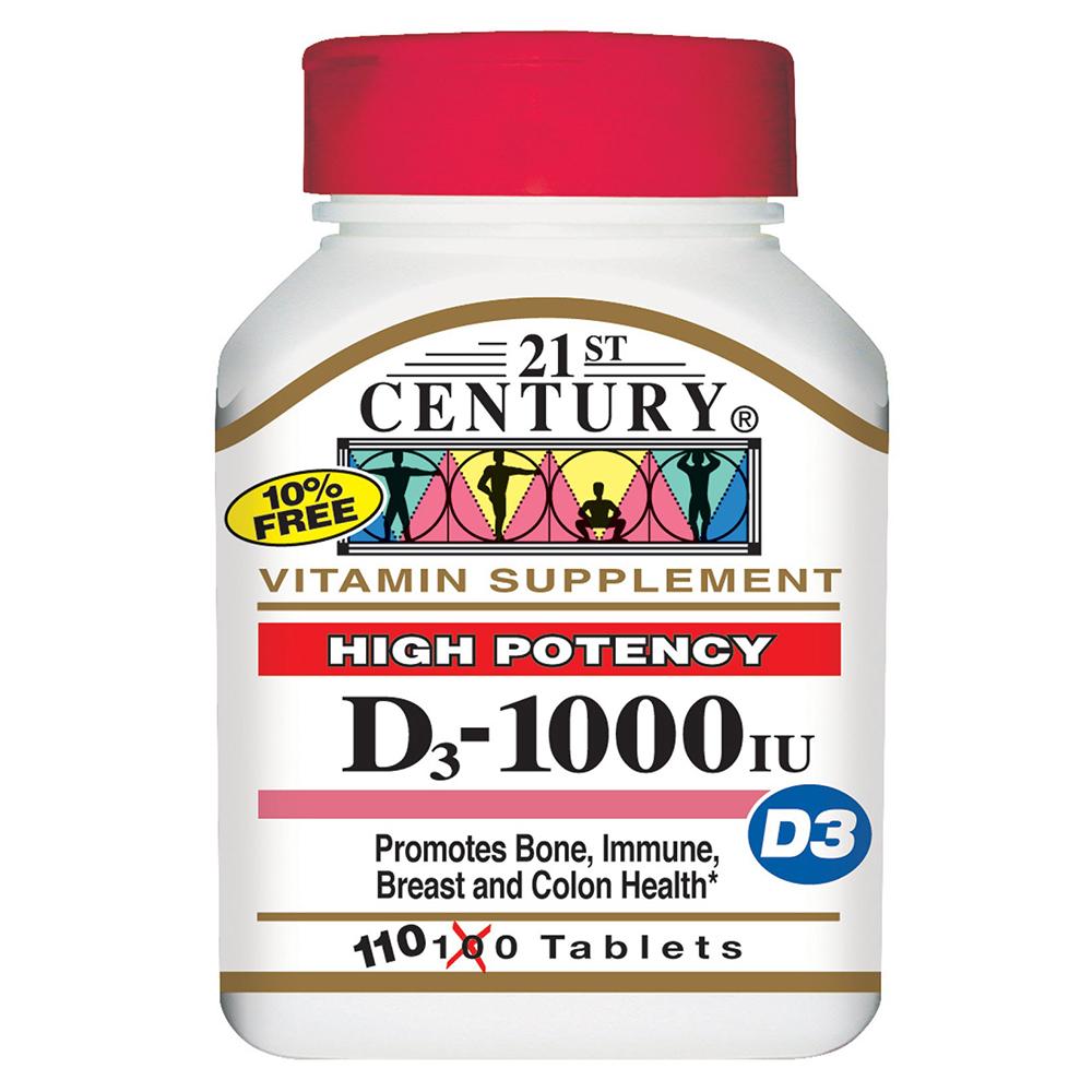 حبوب فيتامين دال 1000 وحدة دولية القرن الواحد و العشرين  21st Century - D-1000 IU Tabs 110 Count