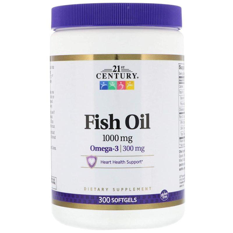 حبوب الفيتامين بتركيبة الأوميغا 3 القرن الحادي و العشرين 21st Century - Fish Oil 1000 mg Omega-3