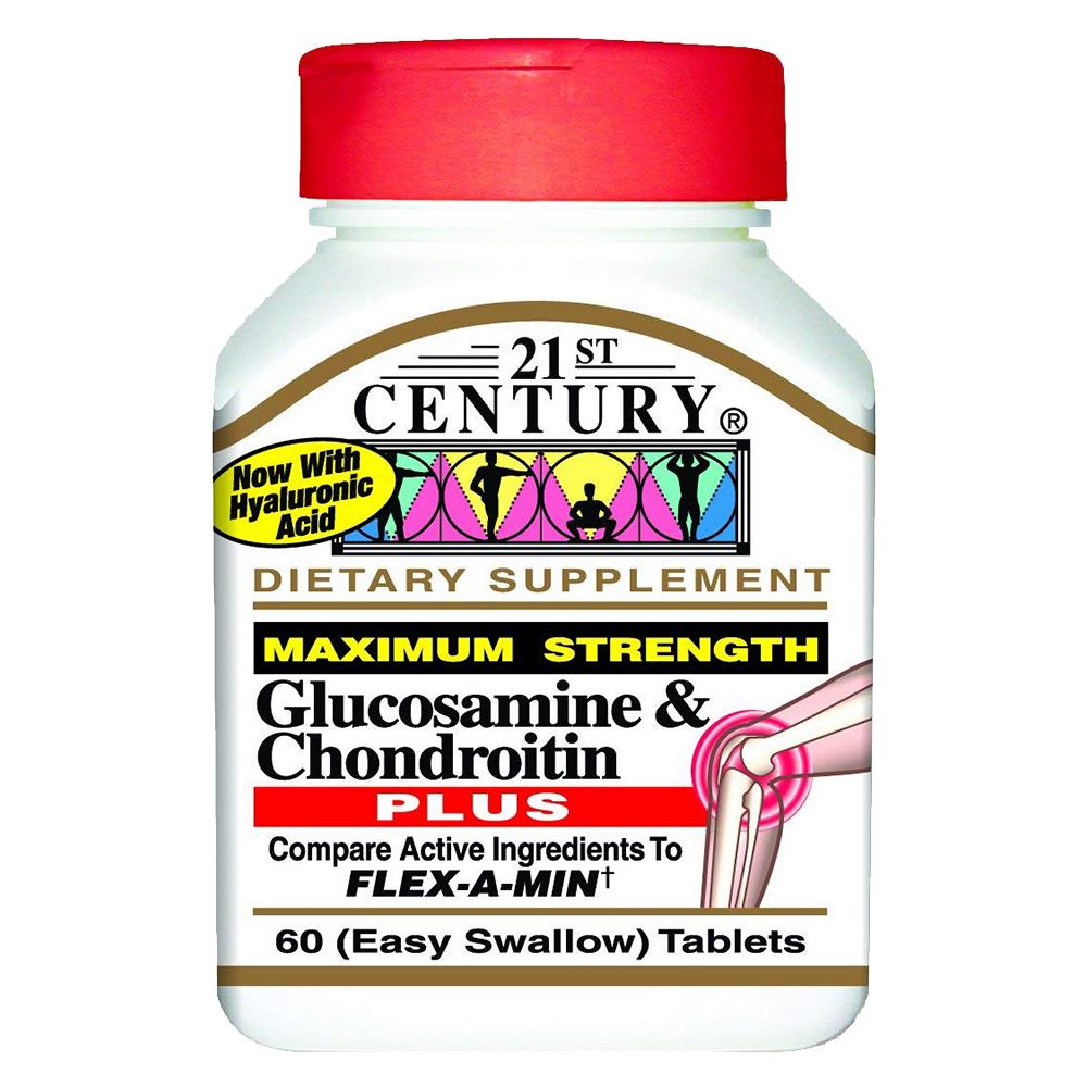 حبوب الجلوكوزامين سهلة البلع القرن الحادي و العشرون 21st Century - Glucosamine & Chondroitin Plus Tabs